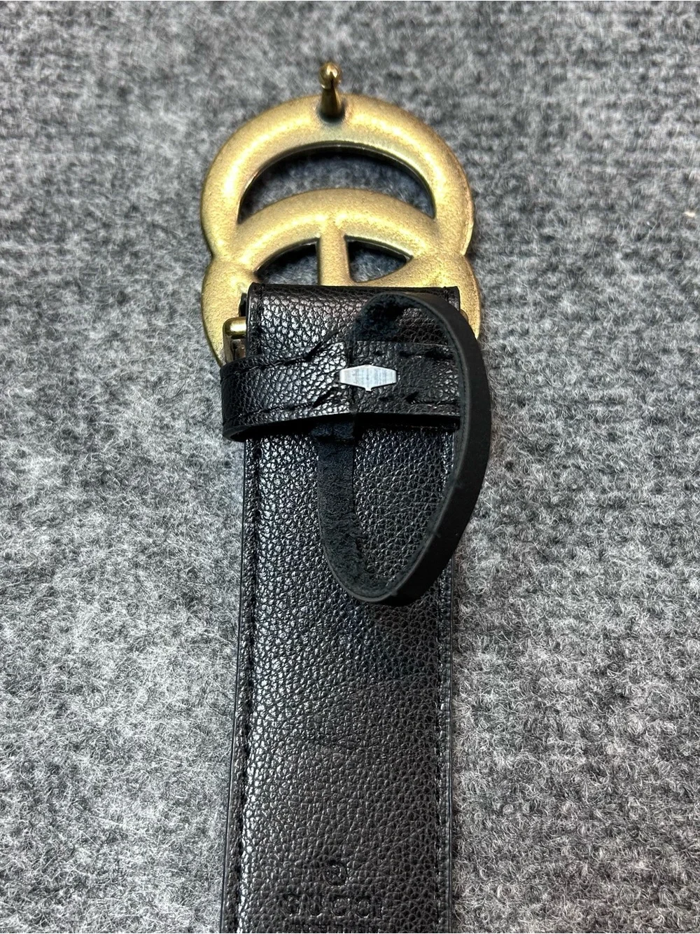 Gucci Black Leather Belt with Gold Double G Buckle
